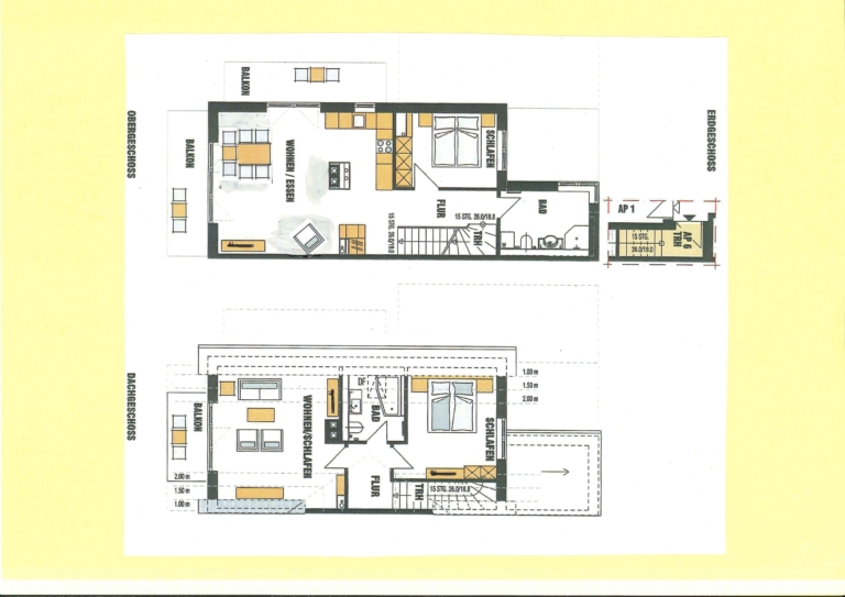 Die Wohnung erstreckt sich über zwei Ebenen